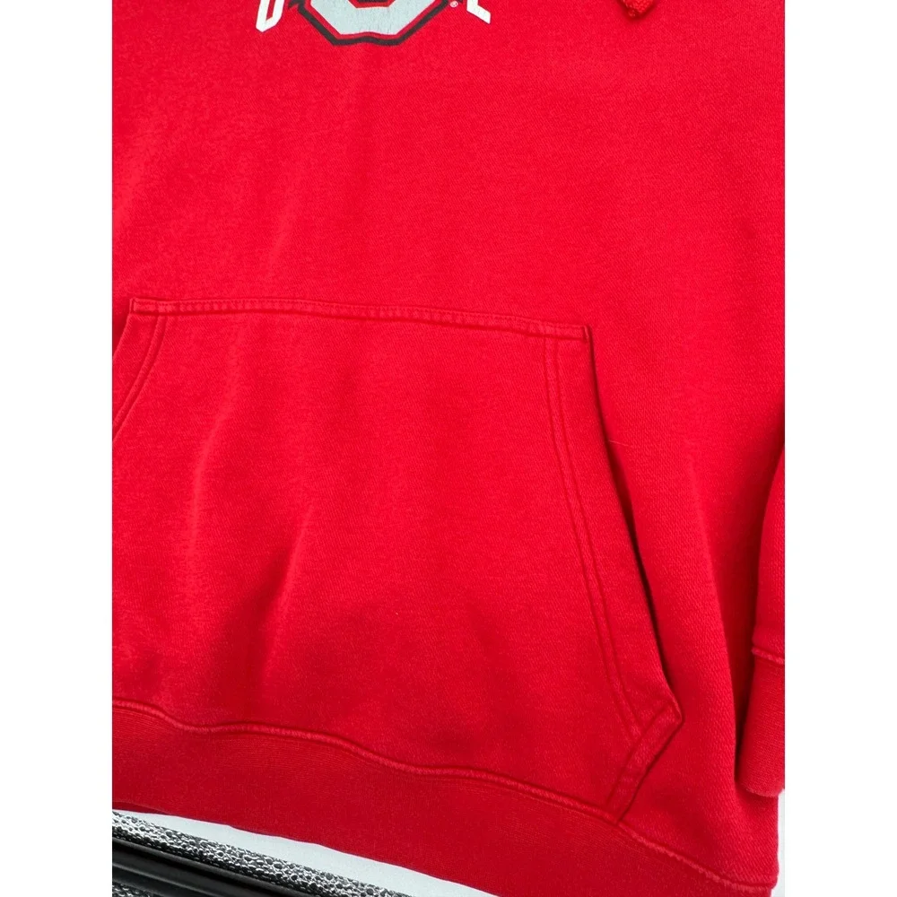 Nike Ohio State Buckeyes Hoodie Men Large Red Pullover NCAA Sweatshirt Graphic